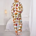 thumbnail image 3 of Pajama Sets for Women 2 Pcs, hot dog burger Button Down Long Sleeve Sleepwear Lounge PJ Sets, 3 of 6