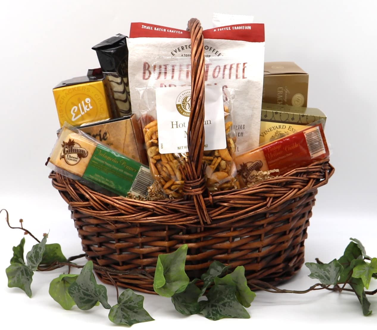 Fishing Gift Basket With Gourmet Snacks To Enjoy While Fishing - A