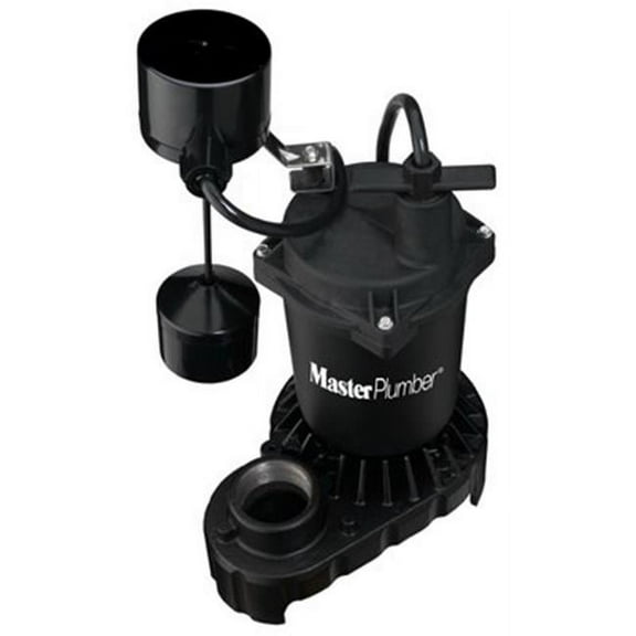 Master Plumber 176950 Sump Pump, Cast Iron & Zinc Construction, 1/3-HP Motor, 4,200 GPH - Quantity 1