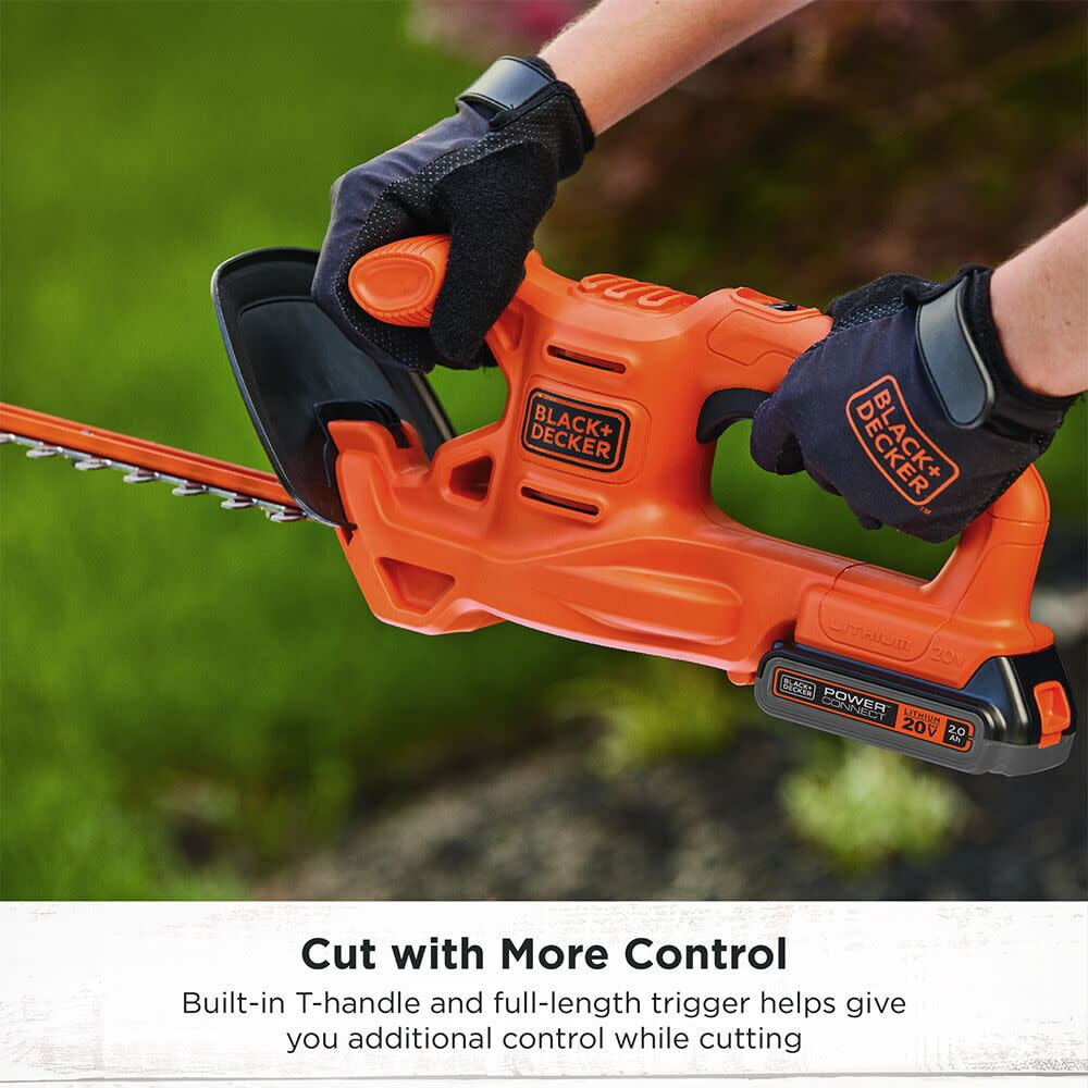 BLACK+DECKER 20V MAX* Hedge Trimmer Kit, 18-Inch, (LHT218D1AEV)