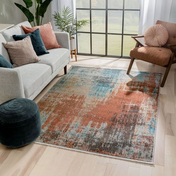 Well Woven Indira Regen Vintage Abstract Distressed Multi 7'10" x 9'10" Area Rug