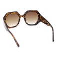 thumbnail image 4 of Womens Octagonal Retro Beveled Thick Rim Elegant Fashion Sunglasses Tortoise - Brown, 4 of 4