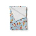 thumbnail image 2 of Ice Cream Soft Flannel Fleece Throw Blanket, Cherries on a Checkered Tartan Motif with Hearts Love Valentines Print, Cozy Plush for Indoor and Outdoor Use, 50" x 60", Multicolor, by Ambesonne, 2 of 5