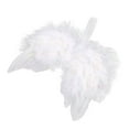 thumbnail image 2 of Alas de ángel de plumas blancas, adorno colgante, alas de vestir, decoraciones navideñas, decoración de de Navidad para actuaciones de bodas, 2 of 7
