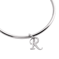 thumbnail image 2 of Charm para Pulsera LuckyLy, Dije Inicial Letra A, Acero Inoxidable y Zirconia Cúbica, Modelo Lizzy plateado Letra R, 2 of 7