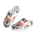 thumbnail image 2 of Lsque Koi Fish And Corals Pattern Womens Comfort Cotton on Scuff With Memory Foam and Anti-skid Sole Slipper-42/43, 2 of 7