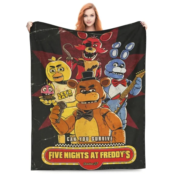 Five Nights At Freddy'S Fleece Blanket Super Soft Cozy Warm Flannel Fleece Throw Blanket For Couch