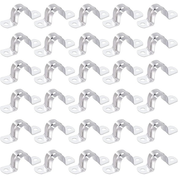 25mm 30pcs/pack 25mm 304 stainless steel pipe clamp U-shaped pipe clamp suitable for gas pipeline water pipe bracket cable hanger type pipe clamp 304 stainless steel pipe clamp 30pcs/pack suitabl
