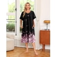 thumbnail image 3 of Oudiya Womens Nightgown Short Sleeve House Dress with Pockets-Floral Print Mumu Dress, 3 of 6
