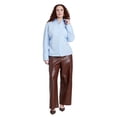thumbnail image 4 of ELOQUII Women's Plus Size Poplin Lace-Up Button Up Top, 4 of 4
