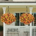 thumbnail image 5 of Yastouay Artificial Hanging Flowers Basket for Outdoors,12 Pcs Faux Plants with Coconut Lining Basket for Home Garden Porch Decor, 5 of 8
