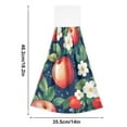 thumbnail image 6 of Yayeee Kitchen Hanging Hand Towels Set of 2 with Loop Bathroom Absorbent Tie Towel, Blue Apple Pattern, 6 of 7