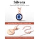 thumbnail image 5 of Collar de ojo malvado de oro rosa de Silvora, collar de cadena de plata esterlina 925, collar con colgante de ojo azul, joyería de protección de la suerte, regalo para mujeres y niñas, 5 of 8