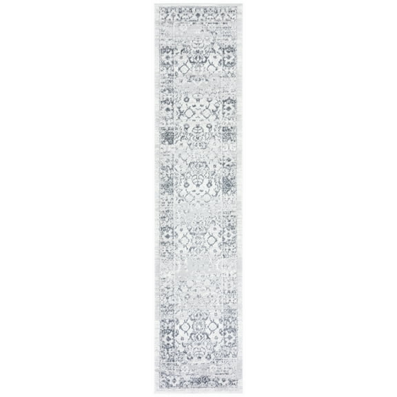 SAFAVIEH Toscana Dashiell Medallion Polyester Runner Rug, Ivory/Grey, 2' x 9'