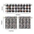 thumbnail image 6 of Rod Pocket Kitchen Curtain Set 3-Piece, 27.5x36 Inch Valance & Tier Drapes, Polyester Pongee Cafe Curtains for Living Room, Bathroom, Farmhouse Rustic Country Window Treatments., 6 of 6