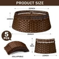 thumbnail image 7 of Ayieyill 26in Christmas Tree Collar, Handmade Woven Tree Collar, Christmas Tree Skirt for Artificial Trees | Wooden | Brown, 7 of 7