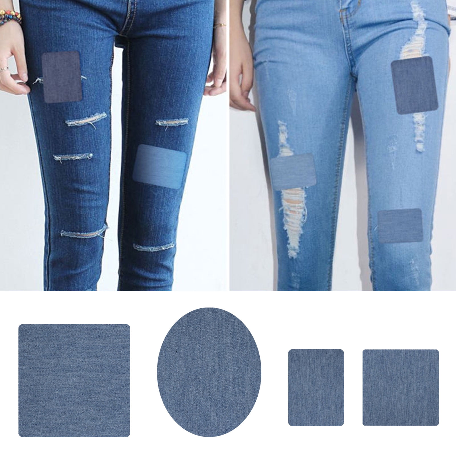 20pcs DIY Design Iron on Denim Fabric Patches Clothing Jeans