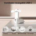 thumbnail image 3 of Ventilador Portátil JisuLife F8 3 en 1 Recargable con Linterna y Power Bank Xtellar Blanco, 3 of 3
