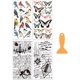 thumbnail image 1 of Juego de 4 pegatinas de transferencia para muebles y manualidades con diseño de mariposas y pájaros, de 15 x 30 cm, con diseño de poesía vintage, incluye 1 raspador., 1 of 7