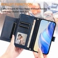 thumbnail image 2 of FOXDOCK Funda Tipo Cartera para Tecno Camon 50 Pro 4G Cuero PU con Cremallera y Correa de Muñeca, Ranuras para Tarjetas, Soporte Plegable, Cierre Magnético, 2 of 5