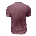 thumbnail image 5 of HOOMEUMY Men's Fashion Button Placket Short Sleeve Tops Lightweight Casual Basic Tees with Pocket for Daily Streetwear & Holiday Wine XXL, 5 of 6