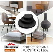 X-Protector Felt Furniture Pads - 235 Pcs Black - Felt Pads for Furniture Feet - Protect Hard Floors