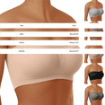 thumbnail image 3 of Strapless Bra Tube Tops for Women with Built in Bra Bralette with Padding High Elasticity Padded Strapless Bra Bandeau Strapless Bra Gray 4XL, 3 of 6