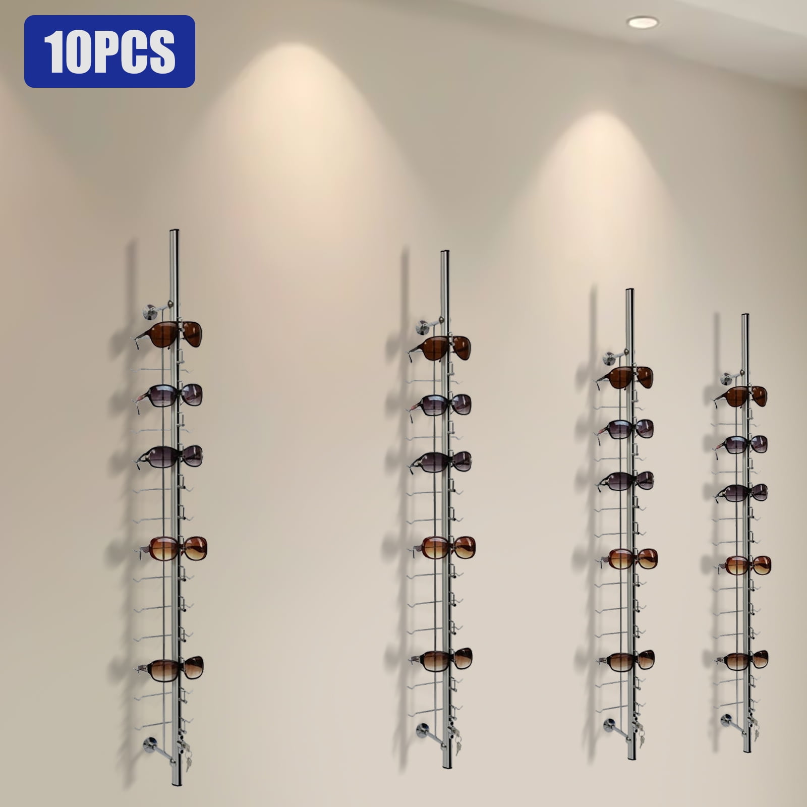 10 PCs Lockable Sunglasses Rack Eyeglass Frame Stand, 140