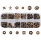 thumbnail image 1 of 1 caja de 240 tapas espaciadoras de 12 estilos, estilo vintage, de bronce, de aleación de metal, con flores y espaciadores sueltos., 1 of 9