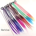 thumbnail image 4 of GIXUSIL 6 Pieces Christmas Decorations Colored Braids Hair Extensions with Rubber Band Rainbow Braided Kids Hair Extensions Hair Accessories for Children Performance Kids Girls Cosplay Party Dress, 4 of 5