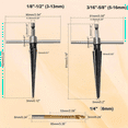 thumbnail image 2 of Hand Reamer Tool, Tapered Reamer Set, 3-13mm(1/8In-1/2In) & 5-16mm(½In-5/8In) Bridge Pin Hole Handle Tapered Reamers, 2 of 5