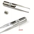 thumbnail image 4 of Portable Stainless Steel Smart Design Eyebrow Hair Remove Tweezer With LED Light Makeup Tool, 4 of 5