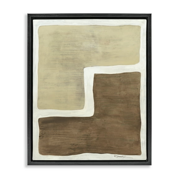 Stupell Industries Boho Symmetrical Shapes Abstract Painting Black Floater Framed Canvas Art Print Wall Art, 17 x 21