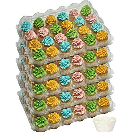 slot topping carrier cups baking boxes standard pc plus cupcake each muffin disposable compartment containers plastic