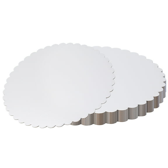 15pcs Cake Board Round, 10 inch Cake Circle Base Cake Plate Round Cardboard Base, White