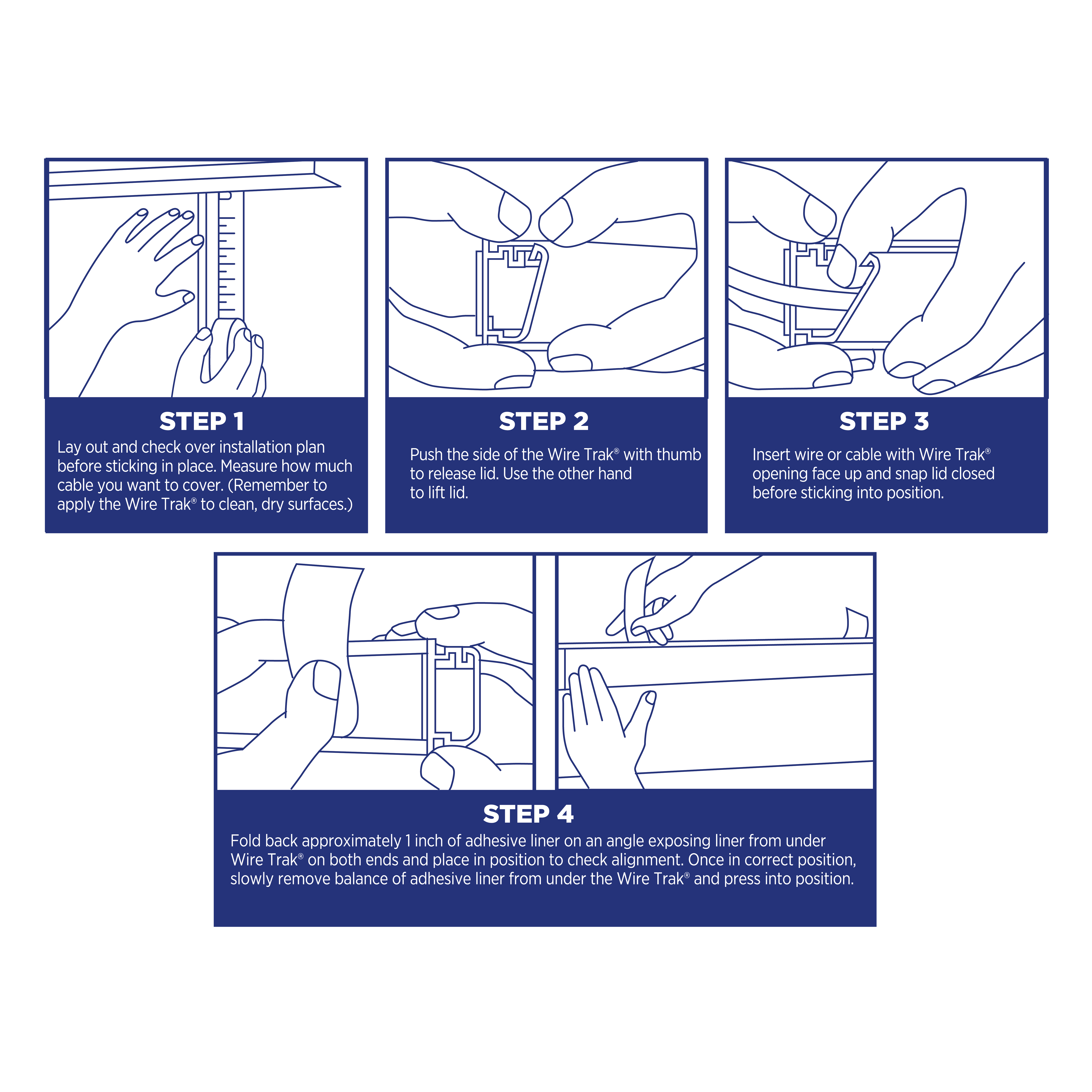 Wire Trak Wire Management Kit, 54 Inches, White photo 8
