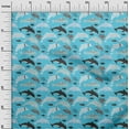 thumbnail image 3 of oneOone Viscose Jersey Light Blue Fabric Beach Dolphin With Dot Texture Fabric For Sewing Printed Craft Fabric By The Yard 60 Inch Wide, 3 of 4