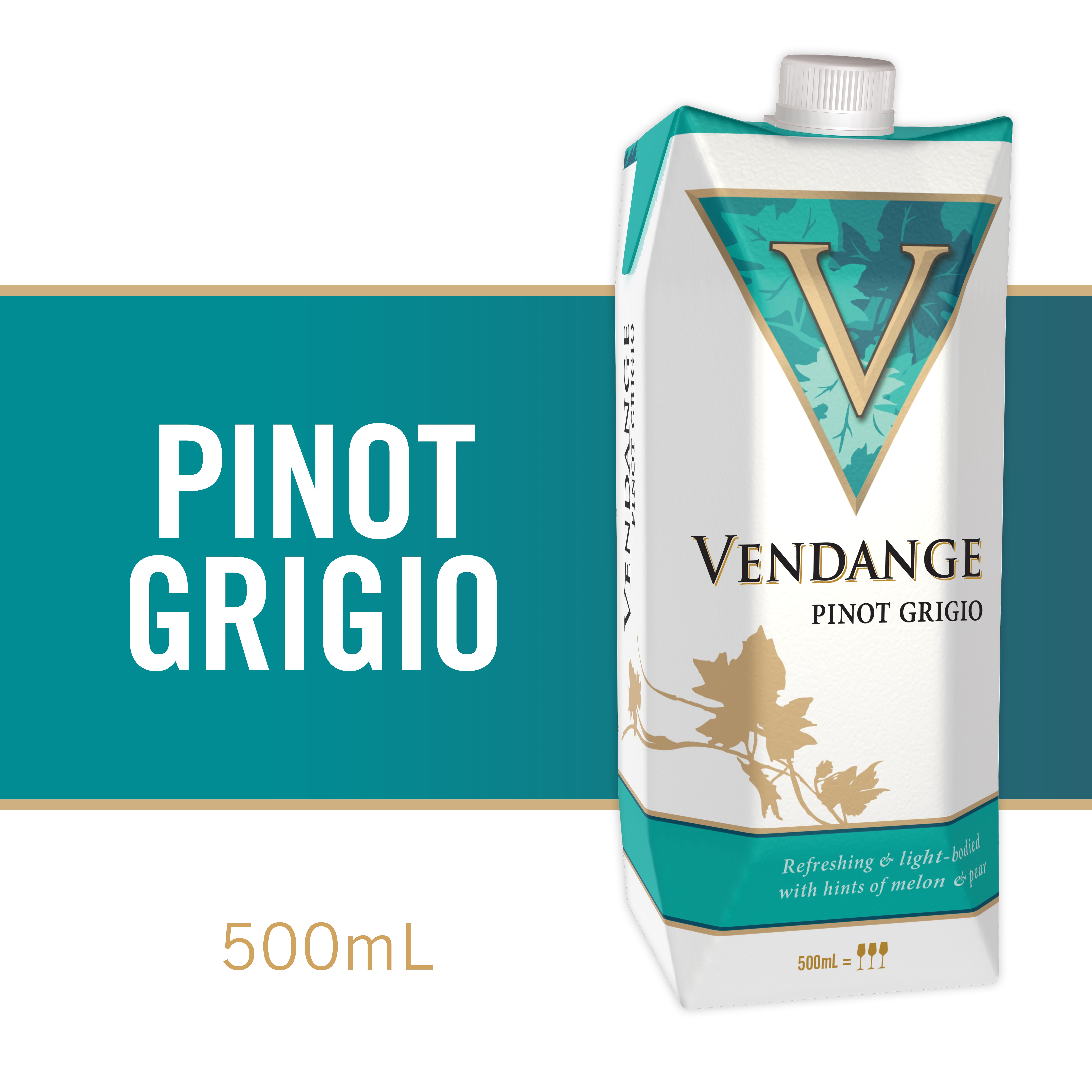 Vendange Pinot Grigio White Wine, 500ml Carton