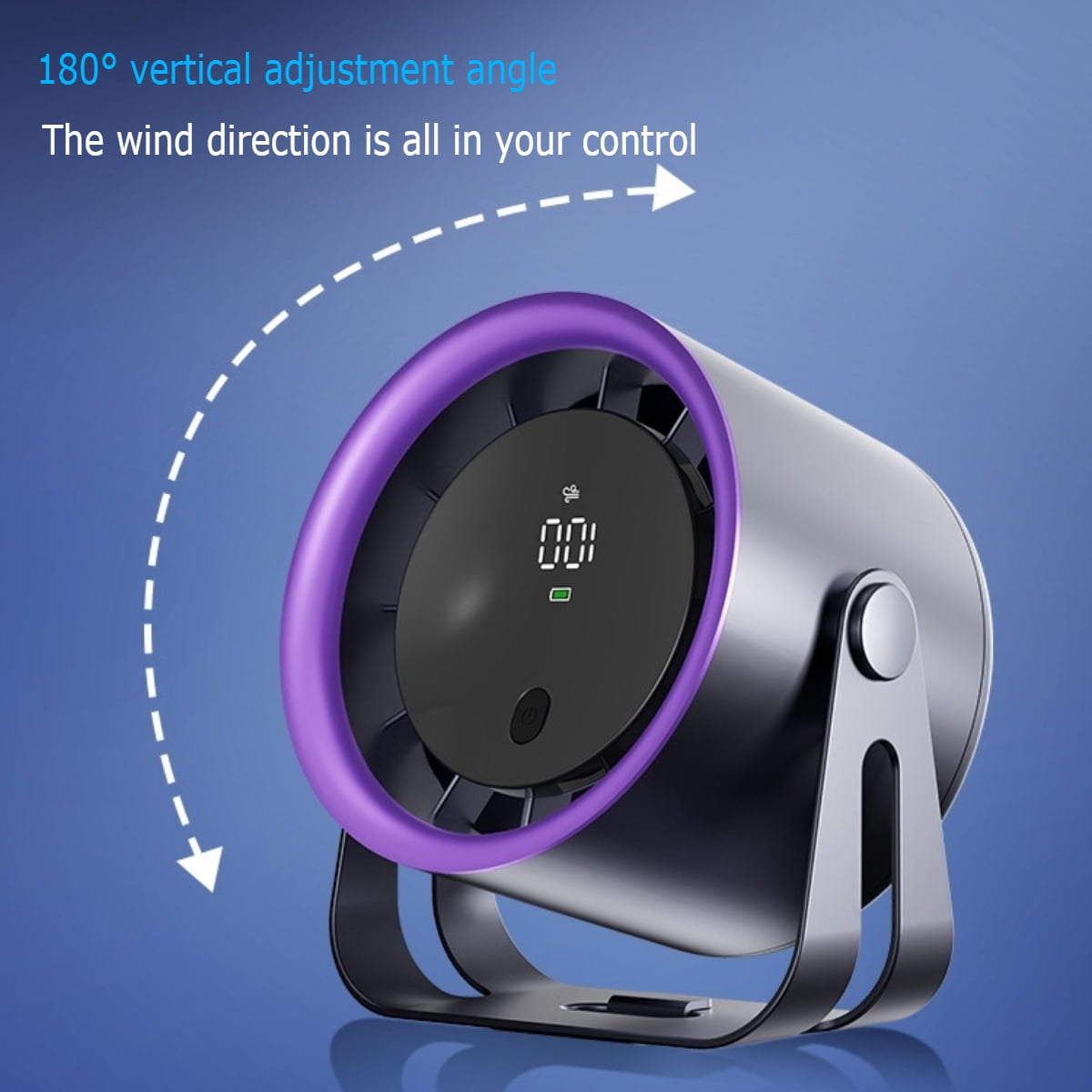 2025 New Model Desktop Circulator Fan - 100 Speeds, USB Rechargeable, High-Speed, Suitable for Outdoor Use, Wall-Mountable & Desktop Compatible