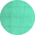 thumbnail image 1 of Ahgly Company Machine Washable Indoor Round Oriental Turquoise Blue Modern Area Rugs, 3' Round, 1 of 4
