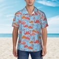 thumbnail image 4 of Lsque Flamingo pattern Hawaiian Shirt for Men, Unisex Summer Beach Casual Short Sleeve Button Down Shirts-Large, 4 of 9