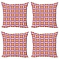 thumbnail image 1 of Geometric Throw Pillow Cushion Case Pack of 4, Colorful Retro Style Psychedelic Frames Interlacing Motif Repeating Pattern, Modern Accent Double-Sided Print, 4 Sizes, Multicolor, by Ambesonne, 1 of 2