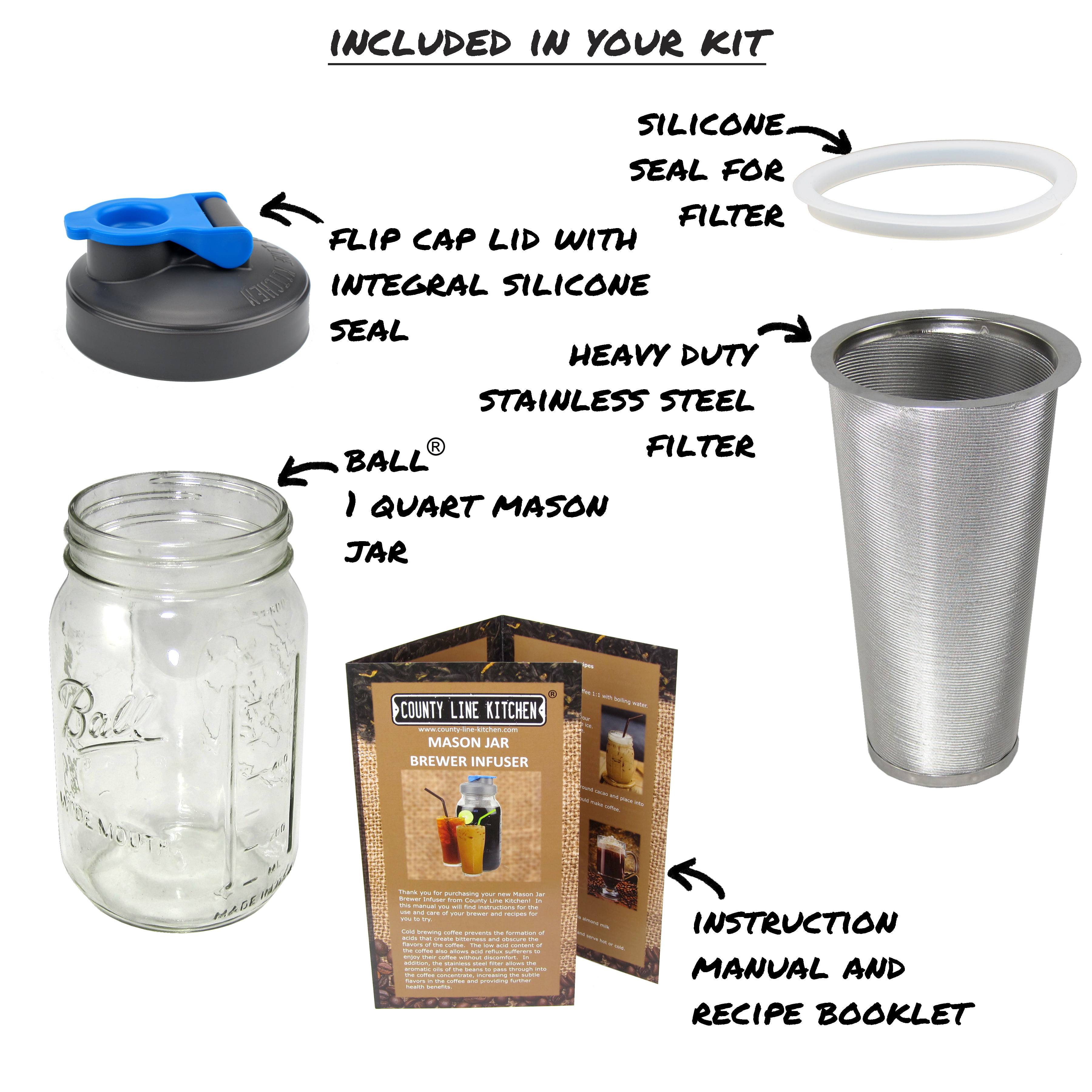 How To Make Great Tasting Cold Brew / Iced Coffee In Mason Jar COUNTY LINE  KITCHEN COFFEE MAKER 