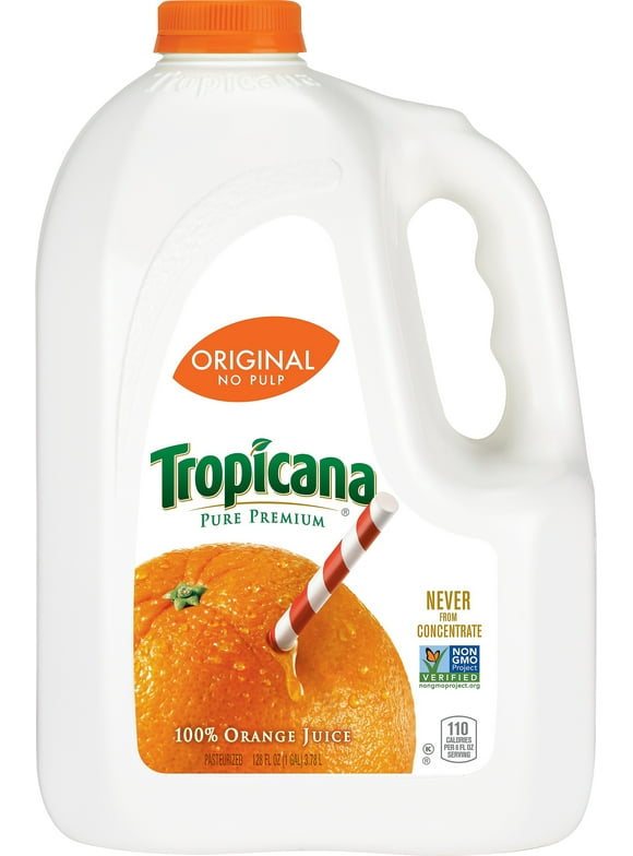 Tropicana Pure Premium 100% Orange Juice Original No Pulp 128 Fl Oz Jug