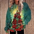thumbnail image 4 of Womens Christmas Graphic Hoodies Plus Size Hoodies with Pocket Loose Buttoned Long Sleeve Sweatshirt Tops, 4 of 7