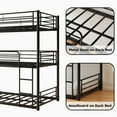 thumbnail image 5 of Bellemave Twin Over Twin over Twin Size Metal Bunk Bed Triple Twin Bunk Bed Frame with 2 Ladders and Guardrails Space-saving 3 Bunk Beds for Teens(Black), 5 of 11