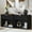Black, variant on LELELINKY 31" Fluted Nightstand with Charging Station, Oversized 1-Drawer Natural Wood Bedside Table with Gold Handle for Bedroom, Living Room, White