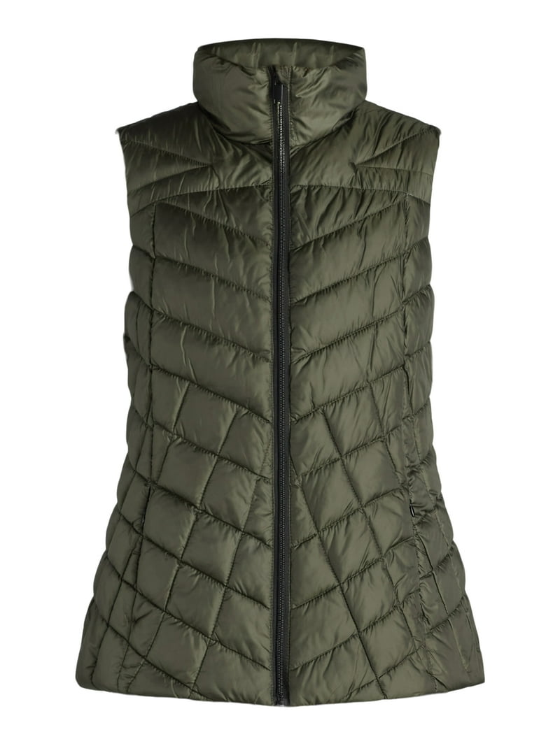 ジャケット・アウター argue FOODIE OVER DOWN VEST/WARM MILK Big Chill Women's and Women's Plus Chevron Quilted Puffer Vest
