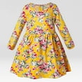 thumbnail image 2 of BOBOGOJP Girls Midi Dress Long Sleeve Dresses Ruffled Sleeve Dresses for Fall Winter 3-14Y Yellow for Size 12-18 Months, 2 of 9
