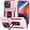 Pink, variant on JTCASES for iPhone 15 Pro Max Case, Slide Window Adjustable Ring Kickstand Magnetic Car Mount Drop Protection Anti-slip Shockproof Bumper Rugged Shell, Black
